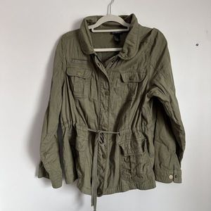 Lane Bryant Olive Green Cargo Utility Jacket SZ 18